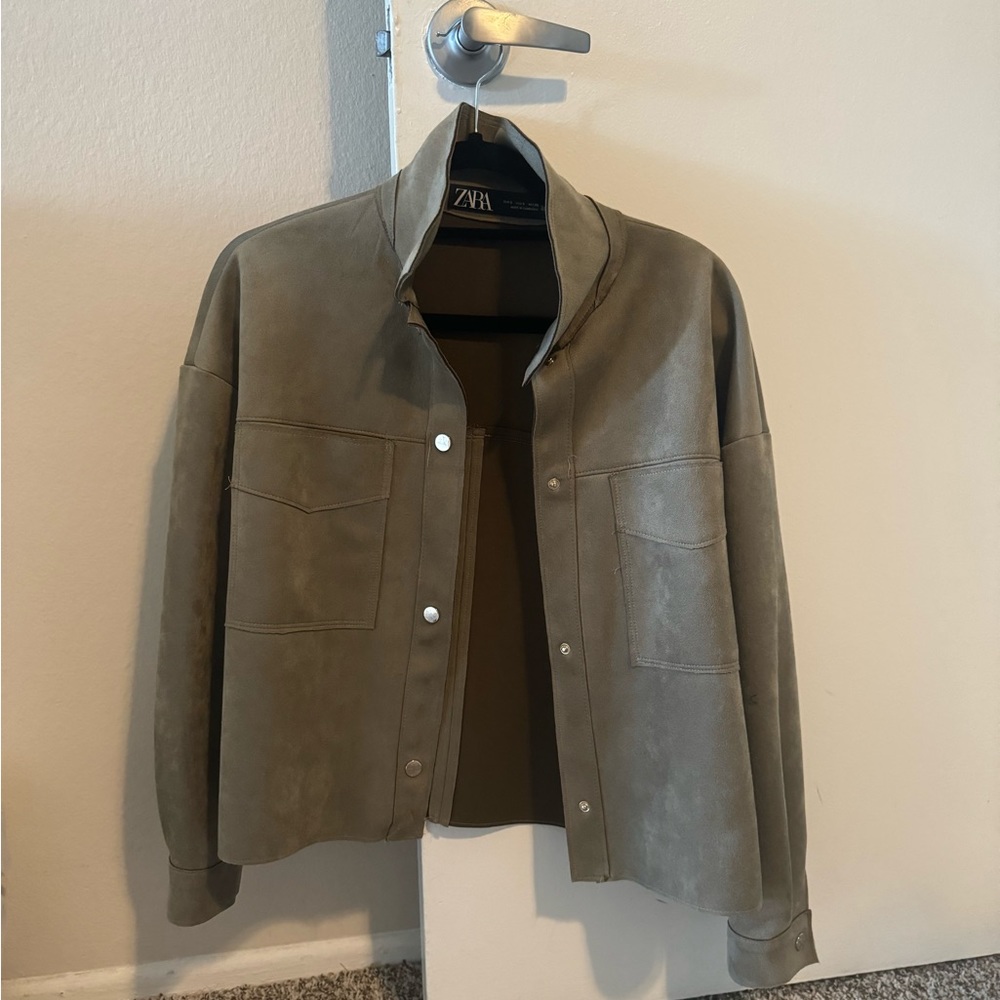 Zara Cropped Suede Jacket
